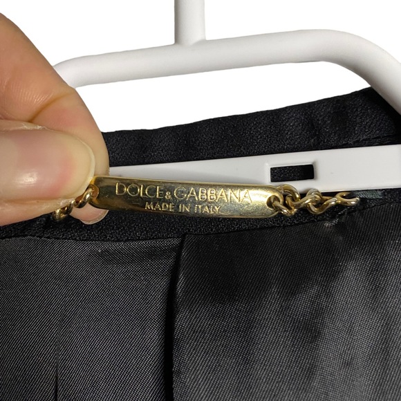 Dolce & Gabbana Men's Black Virgin Wool Single Breasted Notch Lapel Blazer - Picture 6 of 12